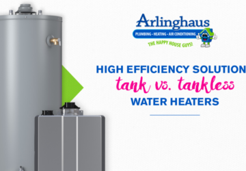 Image of a tank and tankless water heater with a headline