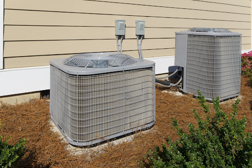 Air conditioners outside homes in Erlanger, KY.